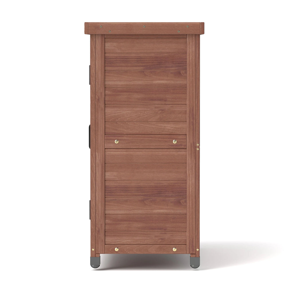 Armoire de rangement en bois d’extérieur et table de rempotage Funnil, mobilier de patio en bois résistant aux intempéries, poste de travail de jardin