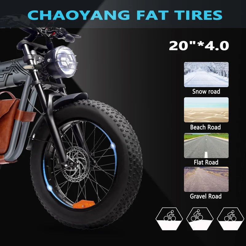 Moto tout-terrain électrique SMARTRAVEL ST202 pour adultes avec moteur de 3 000 W (crête), batterie double 52 V 50 Ah, autonomie de plus de 148 km, pneus de moto de 20 pouces, certification UL2849, suspension intégrale