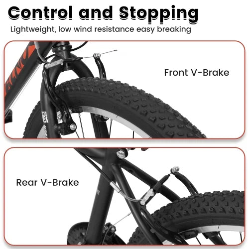 POWANLI 26 Vélo tout-terrain pour femme, Vélo de montagne 21 vitesses avec freins à disque doubles et suspension avant de 100 mm, Rose (Cadeau)