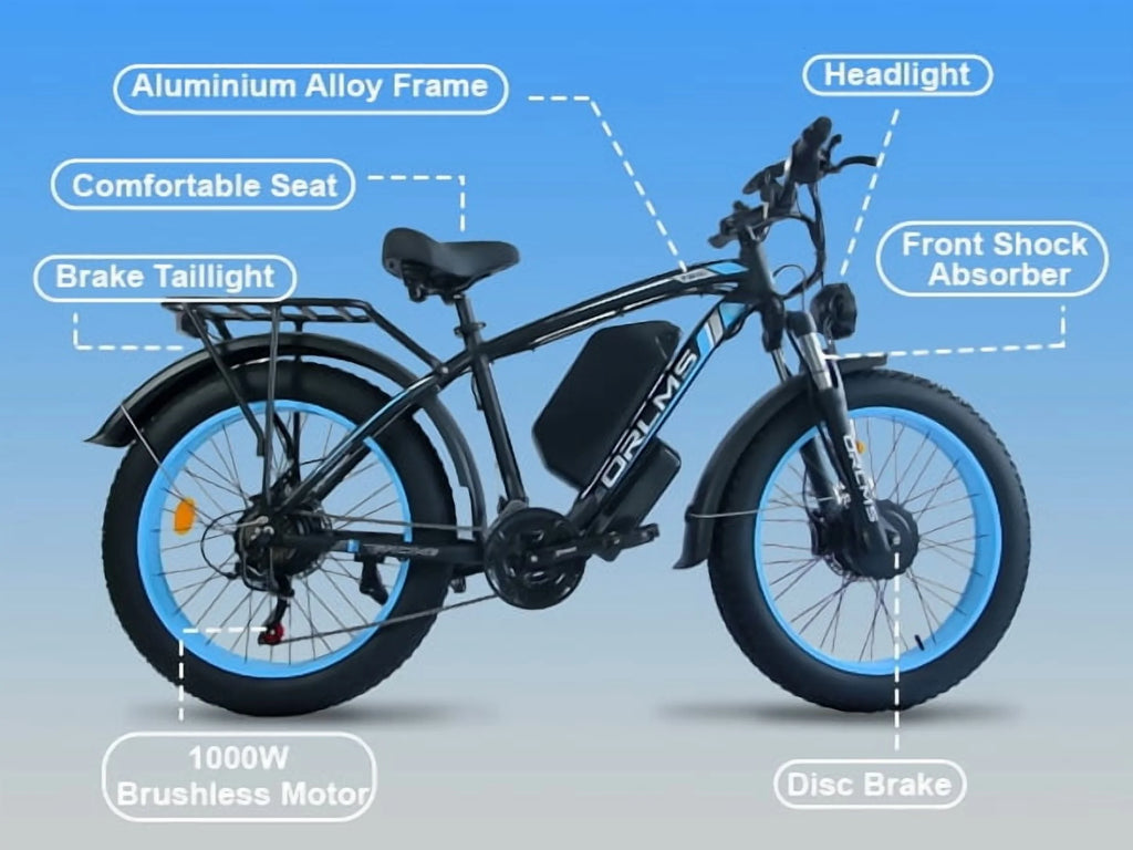 Peak 5000W-Electric-Bike for Adults-Men, Dual-Motor-Ebike 50MPH-Hunting-Ebike, 60V 25AH Long Range Dirtbike, 26 x 4.0 Fat-Tire-Electric-Bicycle,AWD 21-Speed Mountain Bike for Off-Road Snow Sand