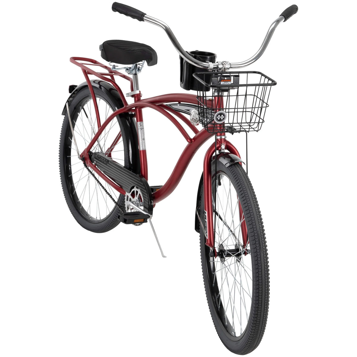 Vélo de plage Huffy Nel Lusso 26 pouces, panier, porte-bagages, rouge, dès 12 ans