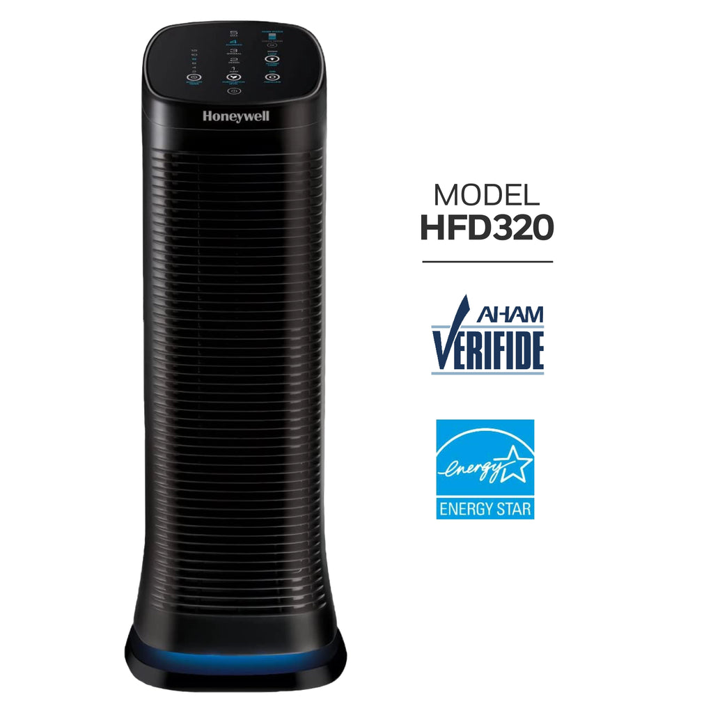 Purificateur d’air Honeywell Air Genius 5 avec filtre lavable, pour grandes pièces de 250 pi², noir, HFD320