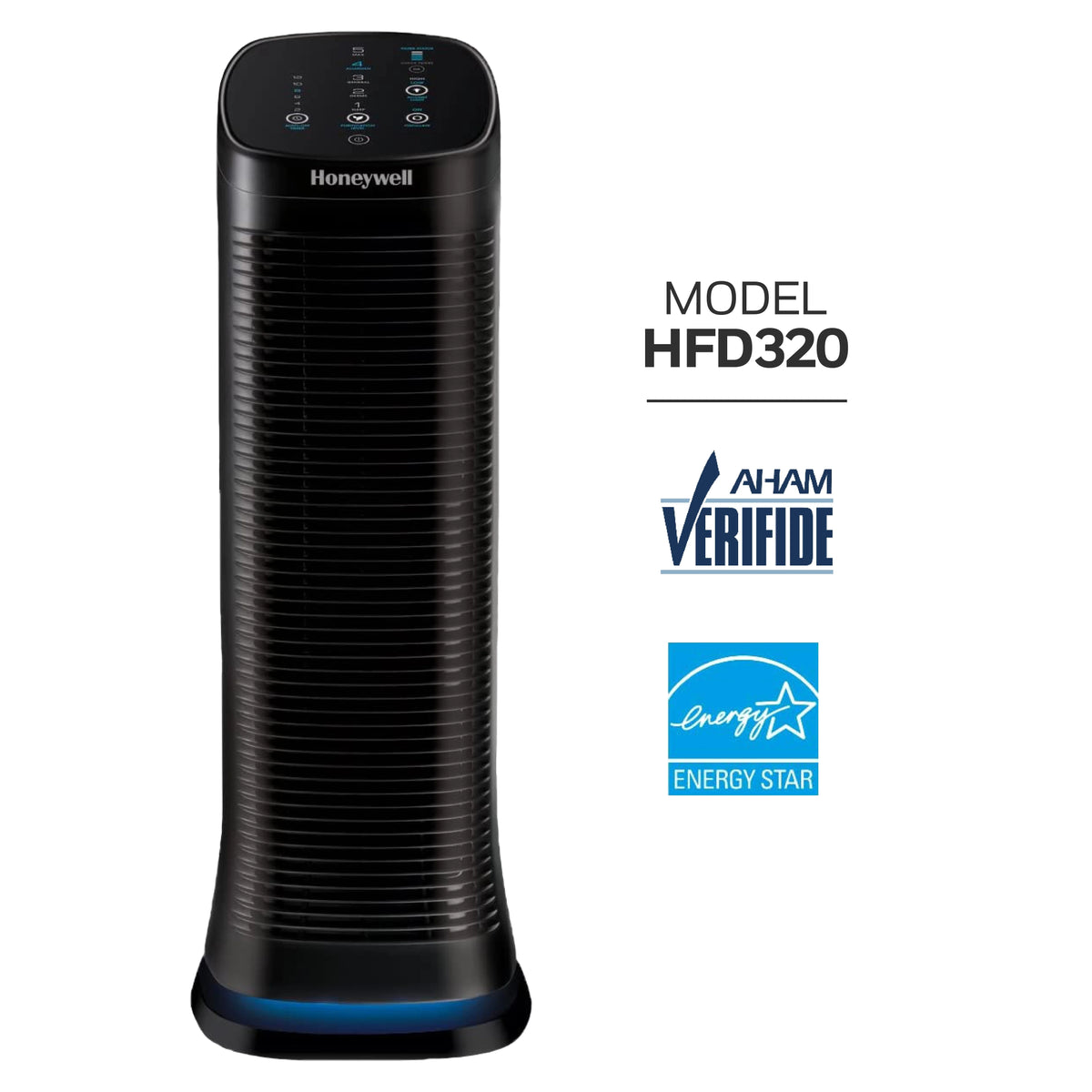 Purificateur d’air Honeywell Air Genius 5 avec filtre lavable, pour grandes pièces de 250 pi², noir, HFD320