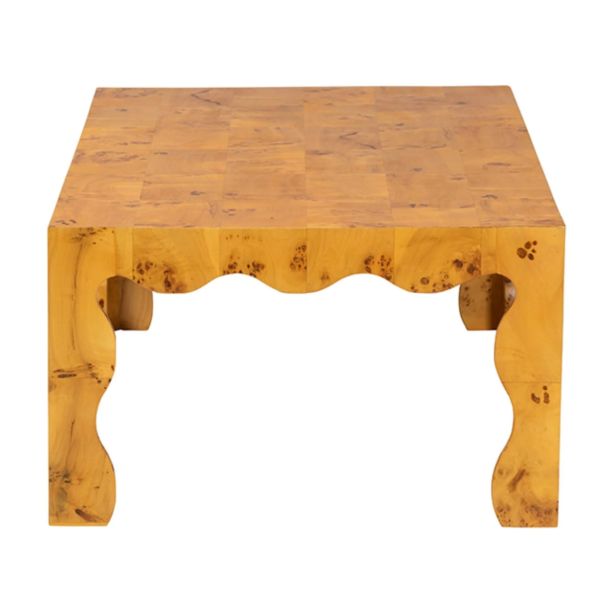Table basse moderne et contemporaine en bois de loupe naturel véritable bali & pari Huxley