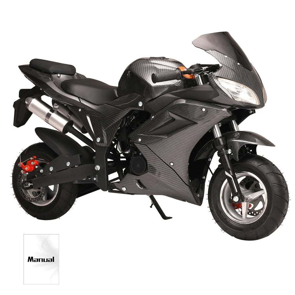 Mini moto essence AQQW 49cc pour adultes et enfants, mini motos 4 temps, jouets motos tout-terrain à essence, charge max 441 lbs, meilleurs cadeaux pour enfants
