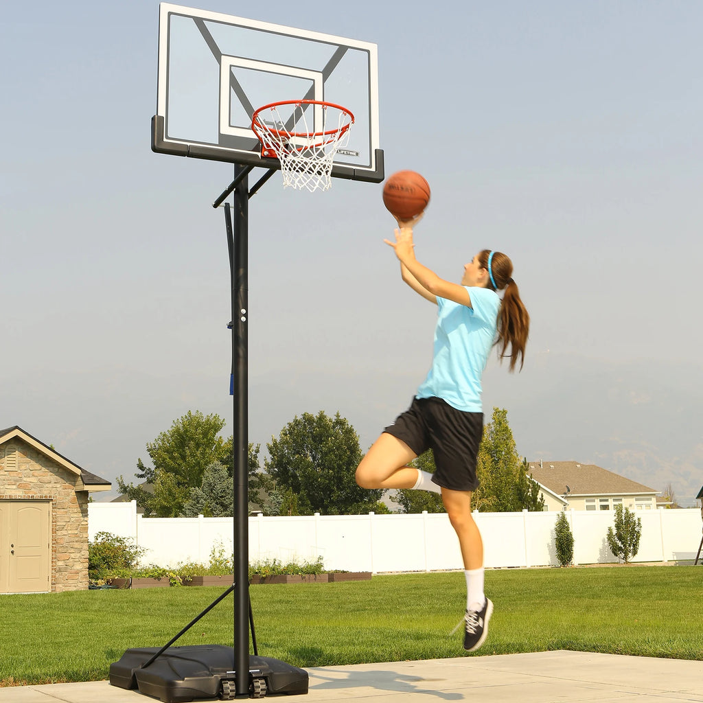 Panier de basket portable incassable Lifetime de 48 pouces avec bras robuste réglable et arceau Slam-It, modèle C 90585 – Jeu en plein air