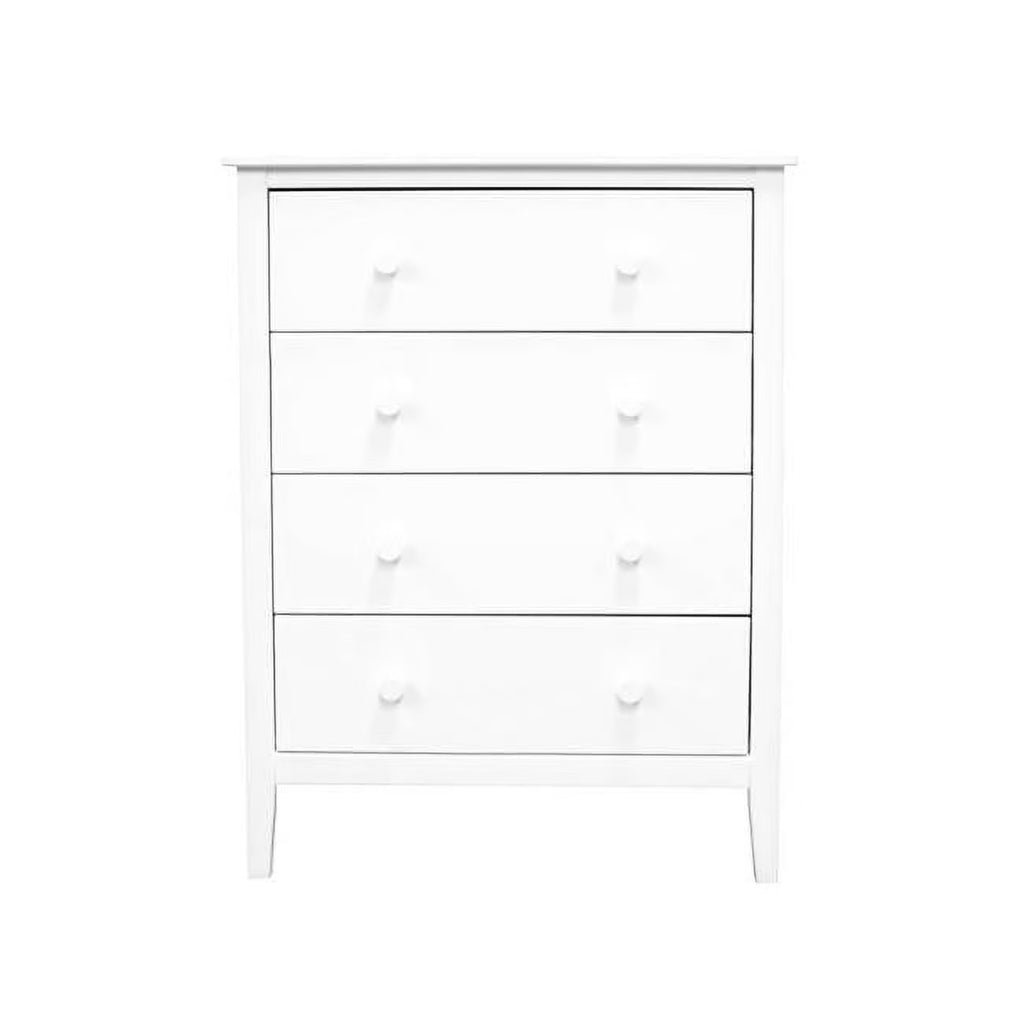 Commode Adeptus Easy Pieces en bois massif à 4 tiroirs - Blanc
