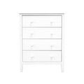 Commode Adeptus Easy Pieces en bois massif à 4 tiroirs - Blanc