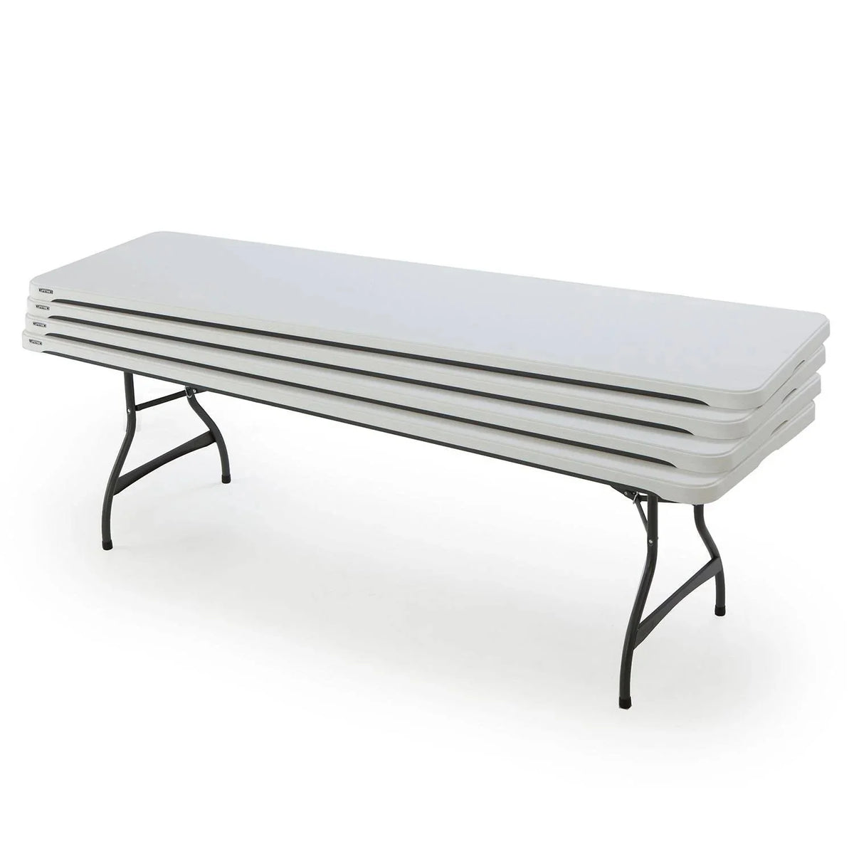 Lot de 4 tables pliantes empilables commerciales Lifetime, 8 pieds - Blanc (80344)