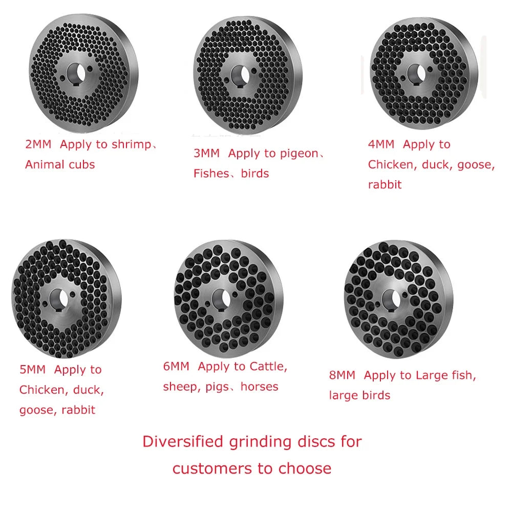 EQCOTWEA Presse à granulés pour aliments pour animaux, granulés de fourrage de 8 mm pour poulets, 180-200 kg/h, 220 V