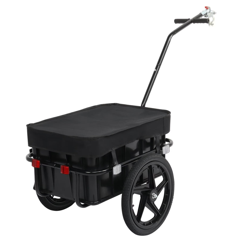 Remorque cargo pour vélo PEXMOR, remorque chariot pour vélo avec attelage universel et housse imperméable