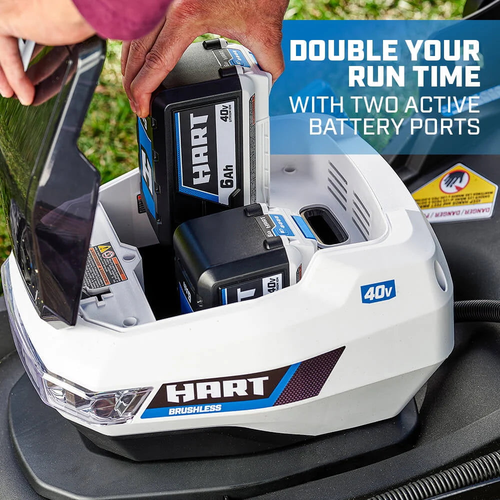 Kit de tondeuse autotractée 3-en-1 Supercharge HART 40 volts de 21 pouces, (2) batteries lithium-ion 6,0 Ah