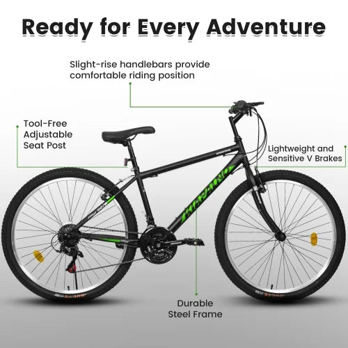 POWANLI 26 Vélo tout-terrain pour femme, Vélo de montagne 21 vitesses avec freins à disque doubles et suspension avant de 100 mm, Rose (Cadeau)