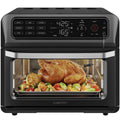 Four combiné friteuse à air Chefman 12-en-1 avec thermomètre à sonde, capacité de 20 pintes, acier inoxydable noir