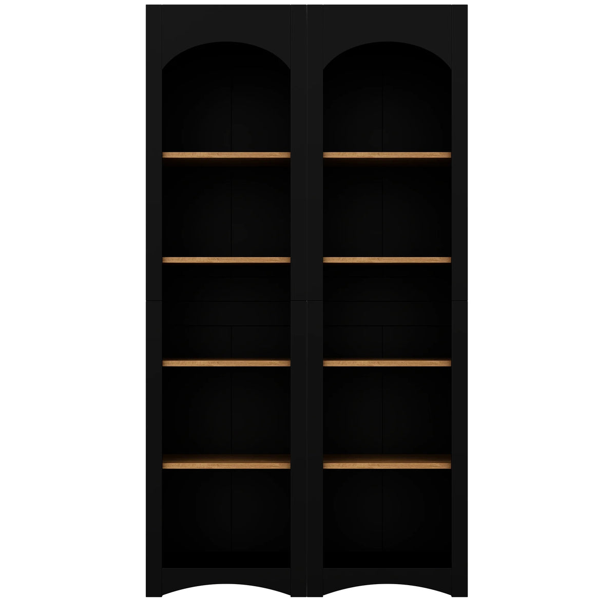 72h Garde-manger en paire, 2, Étagères réglables, , Finition noire 2 Bibliothèques , Armoire de style vintage