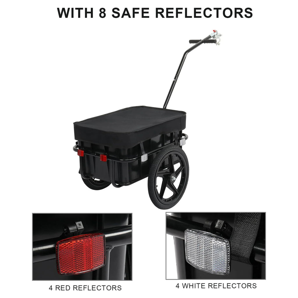 Remorque cargo pour vélo PEXMOR, remorque chariot pour vélo avec attelage universel et housse imperméable