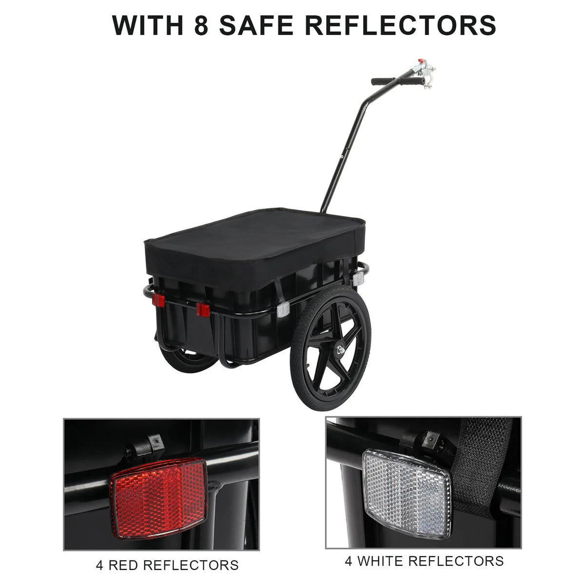 Remorque cargo pour vélo PEXMOR, remorque chariot pour vélo avec attelage universel et housse imperméable