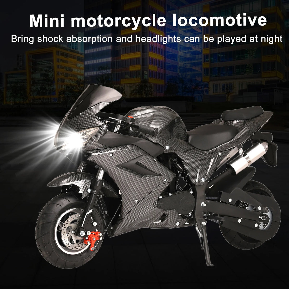 Mini moto essence AQQW 49cc pour adultes et enfants, mini motos 4 temps, jouets motos tout-terrain à essence, charge max 441 lbs, meilleurs cadeaux pour enfants