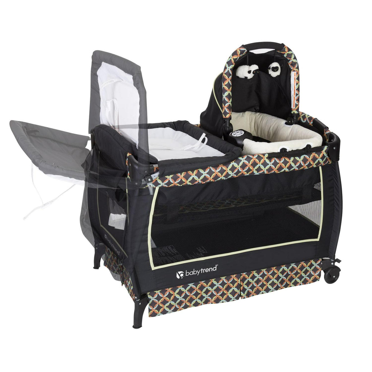 Parc d’éveil pour jumeaux Baby Trend Twins avec sac de transport - Circle Tech multicolore noir