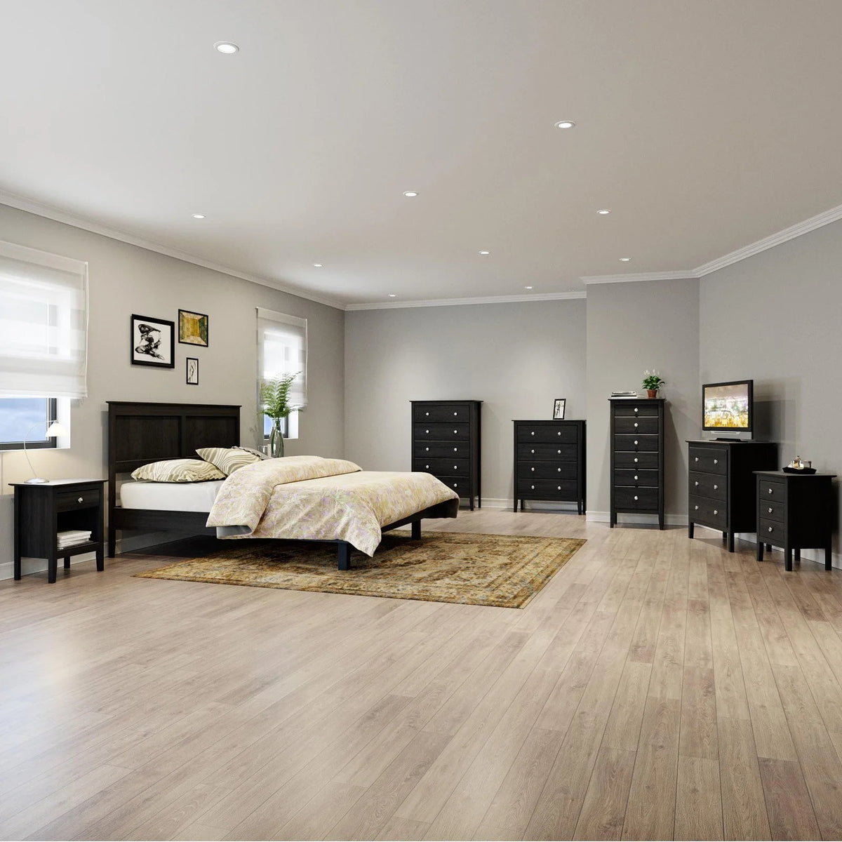 Commode Adeptus Easy Pieces en bois massif à 4 tiroirs - Blanc