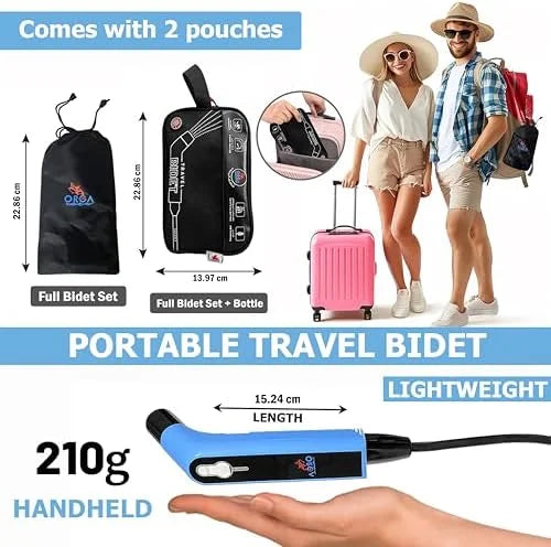 Bouteille de bidet de voyage portable Orca, vaporisateur personnel à main, bidet de voyage électrique pour camping, hygiène personnelle, soins pour bébé, pulvérisateur de toilettes pour le nettoyage