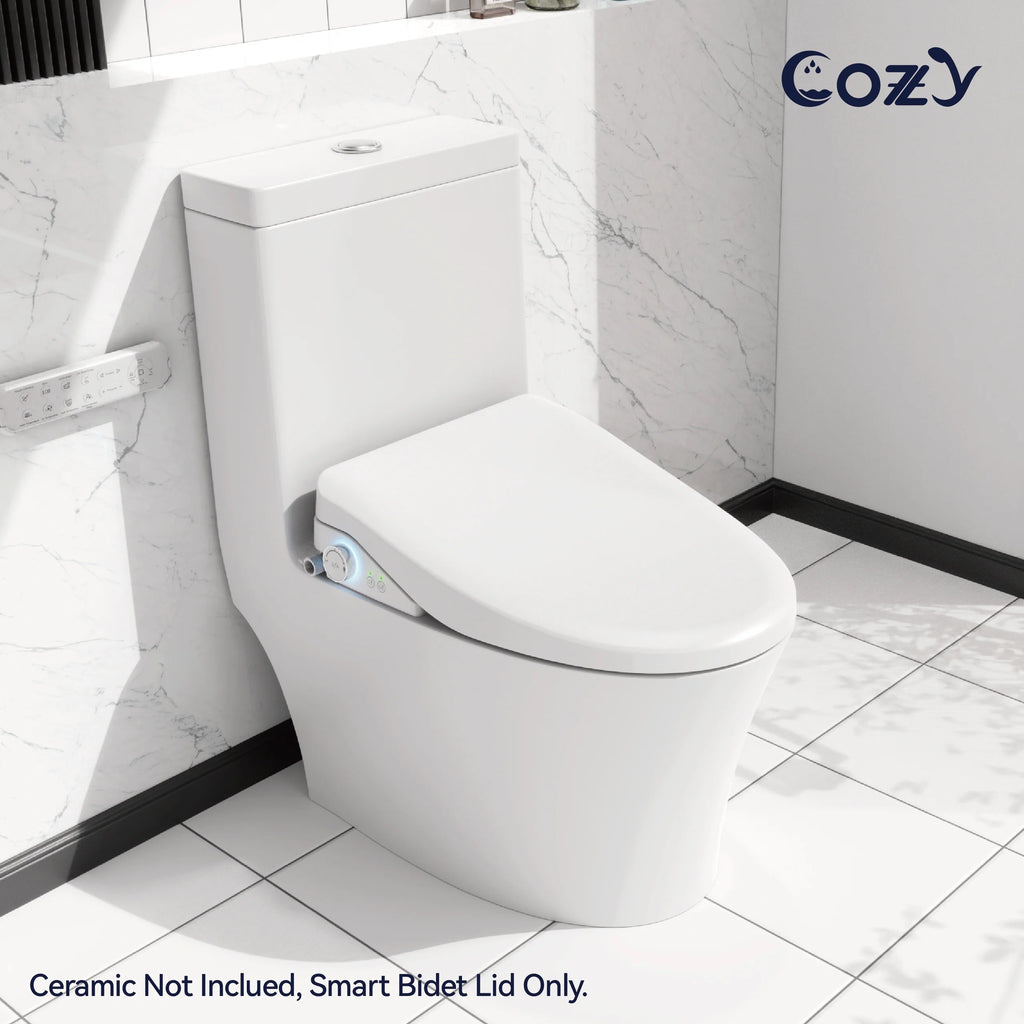 COZY Abattant de Toilette Bidet Électrique, 15,4 x 19,9 pouces, Abattants de Toilette Bidet Réglables