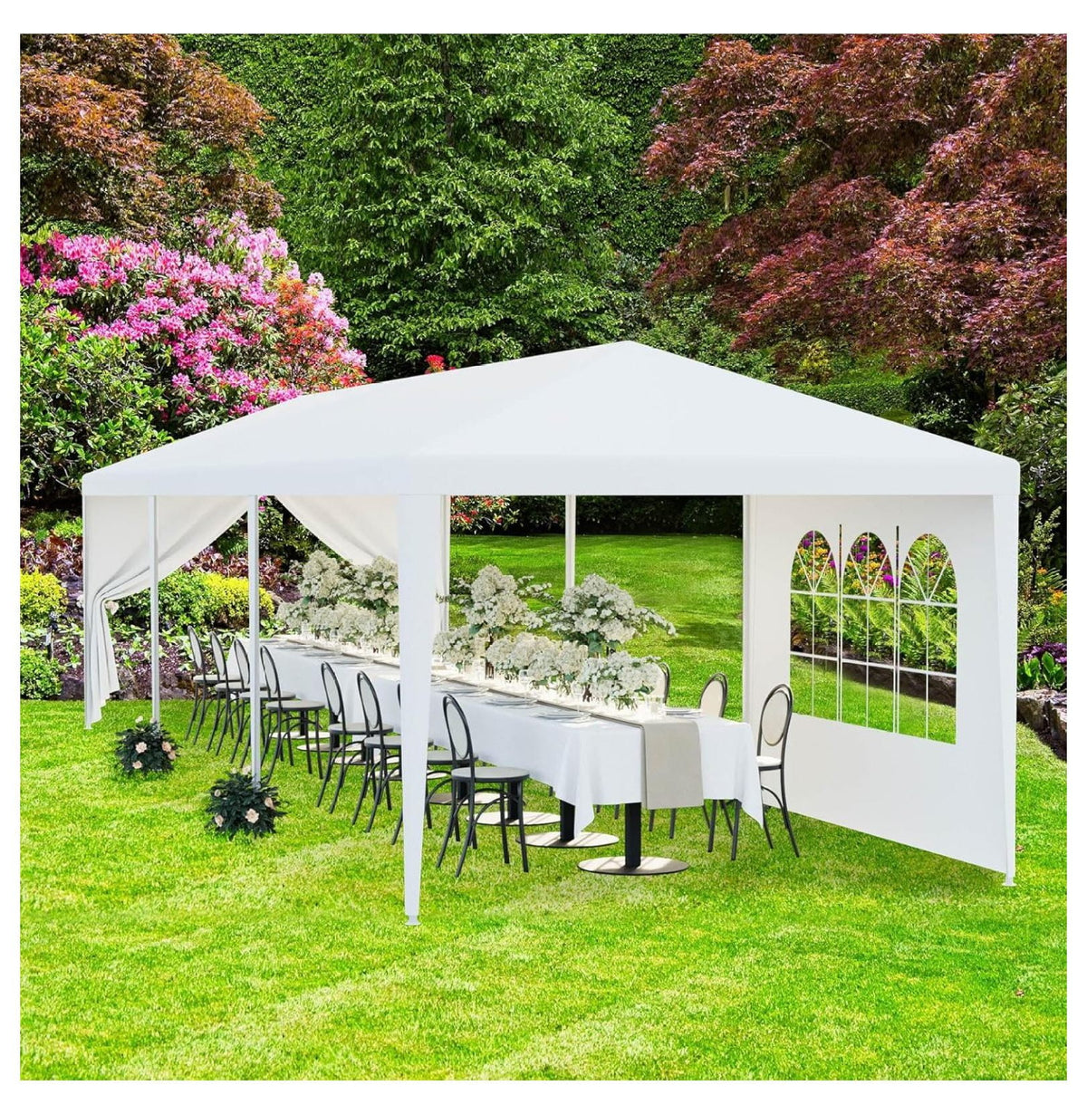 Tente de réception extérieure 10'x30', auvent de mariage, chapiteau de camping imperméable, abri de barbecue robuste, 8 parois latérales amovibles (10x30)