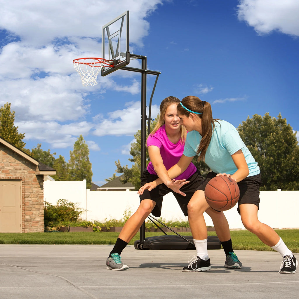 Panier de basket portable incassable Lifetime de 48 pouces avec bras robuste réglable et arceau Slam-It, modèle C 90585 – Jeu en plein air