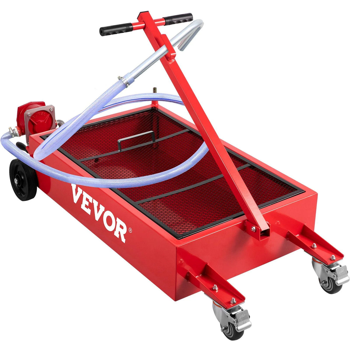 Grand bac de vidange d’huile de 20 gallons, capacité de 76 L, avec pompe, flexible et roulettes pivotantes, réservoir de faible hauteur pour vidange d’huile de voitures, VUS et camions