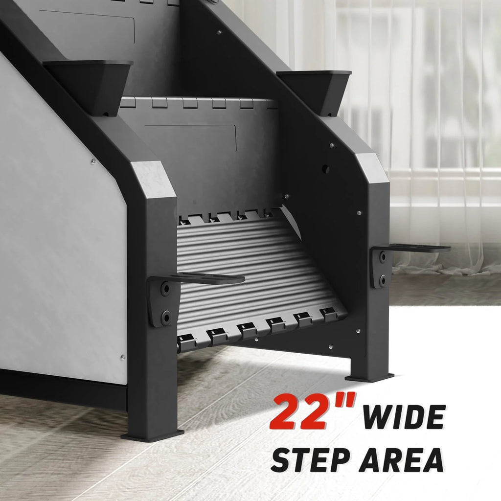 Stairmaster, simulateur d'escalier syedee avec écran LED, appareil de fitness StepMill avec 12 programmes d'entraînement, machine à marches 200 kg, 24-164 marches/minute (blanc)