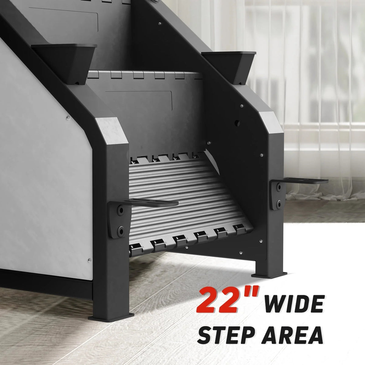 Stairmaster, simulateur d'escalier syedee avec écran LED, appareil de fitness StepMill avec 12 programmes d'entraînement, machine à marches 200 kg, 24-164 marches/minute (blanc)