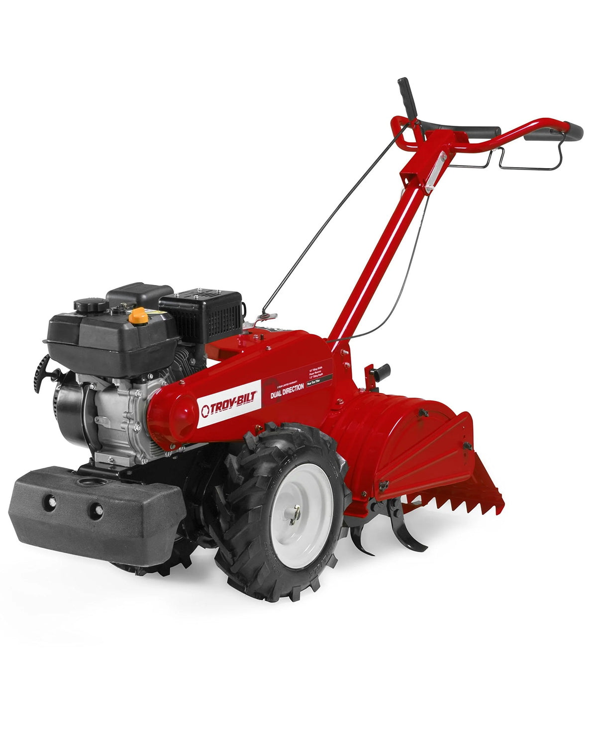 Bineuse à roues arrière Mustang restaurée de 18 po, moteur essence OHV de 208 cm³, avec options de rotation avant et inverse de la houe (reconditionnée)