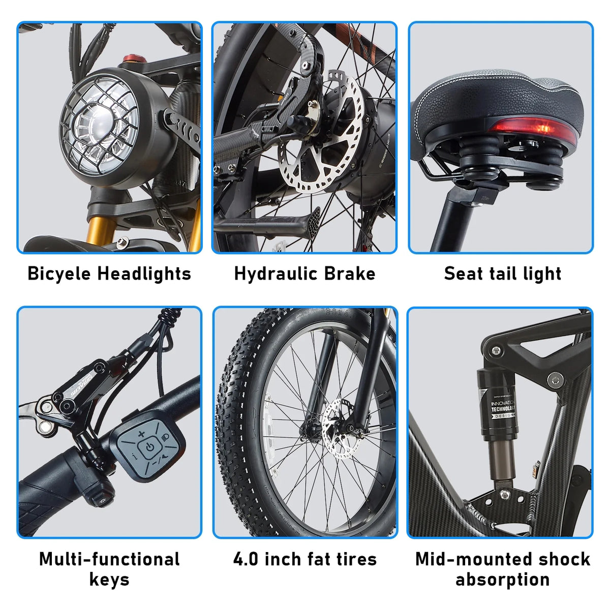 Dual Motors AWD 2000W Electric Bike for Adult 26'', UL2849 48V 60AH Removable Battery E-mountain bike 4'' Fat Tire up to 35MPH&200Miles Long Range Off Road Ebike Beach Dual Hydraulic&Brakes E-Bicycle