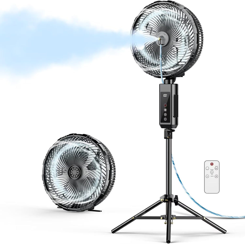 Produits de ventilation portables, ventilateur brumisateur d'extérieur 12 pouces 20000mAh, adapté aux terrasses extérieures