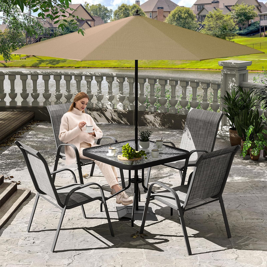 Ensemble de repas d'extérieur Amopatio de 5 pièces, ensemble de table et chaises de patio