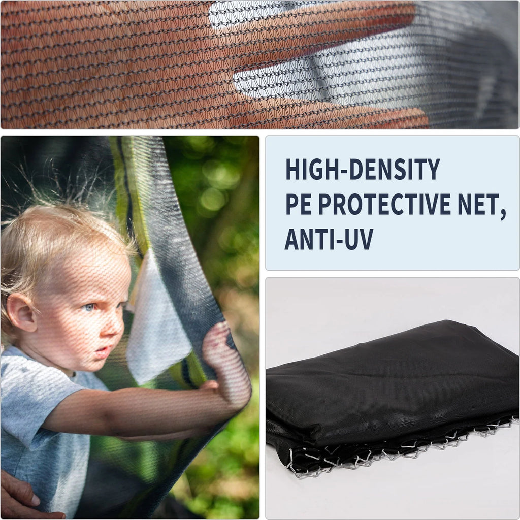 Trampoline de 14 pieds pour enfants, avec panier de basket et filet de sécurité, capacité de 880 lb pour 4 enfants, tapis imperméable et échelle, trampoline d’extérieur pour jardin