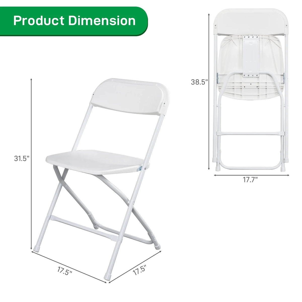 Lot de 10 chaises pliantes en plastique Ktaxon pour usage commercial, empilables, portables pour l’extérieur, blanches, idéales pour les mariages et les fêtes