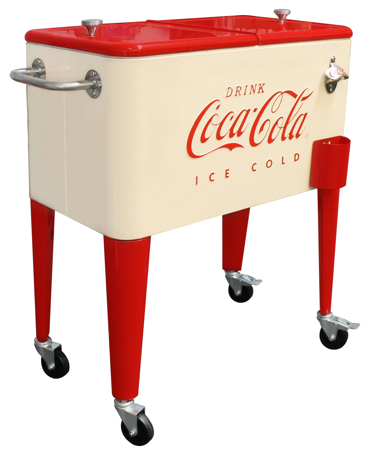 Leigh Country Série Coca-Cola sous licence CP 98111 Glacière d'extérieur en métal de 60 Qt pour terrasse