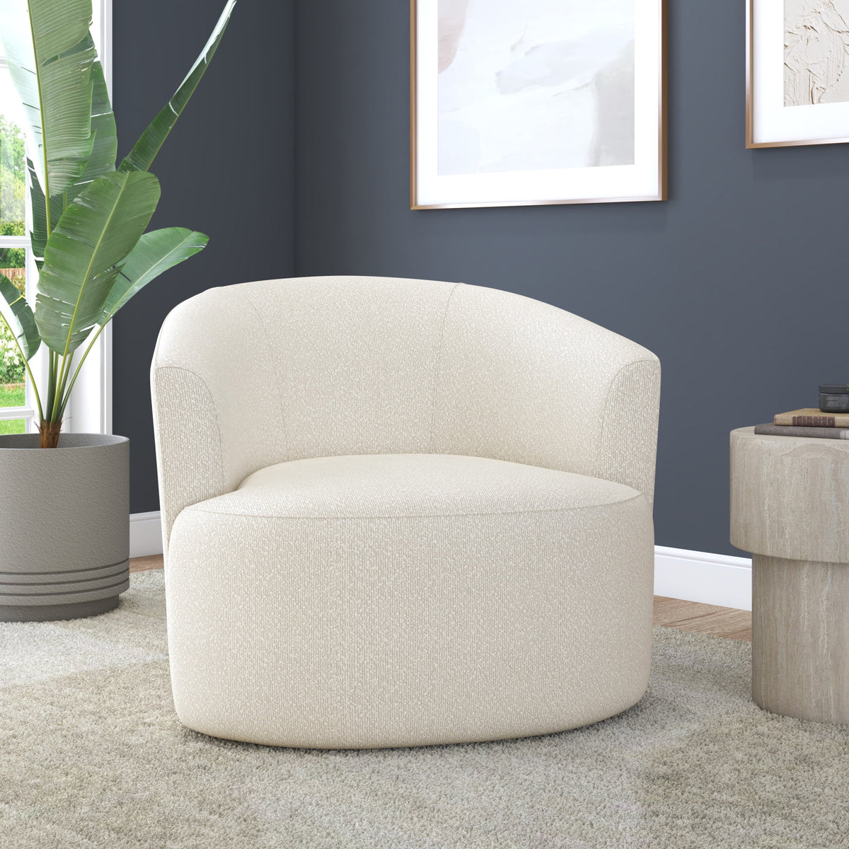 Fauteuil d'appoint pivotant en bouclé Mainstays, taupe