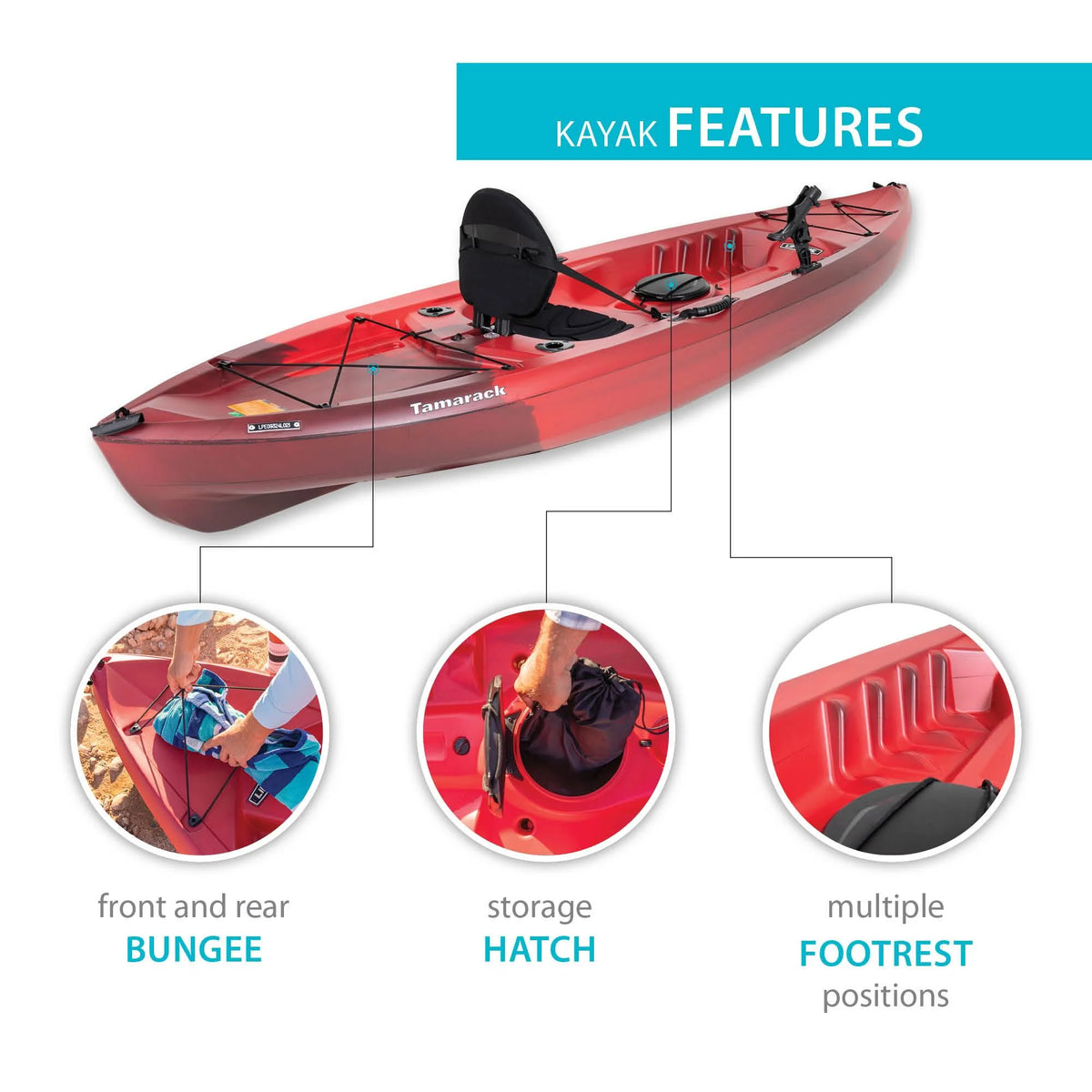 Kayak de pêche Lifetime Tamarack Angler 10 pi, Volcano Fusion (91340)