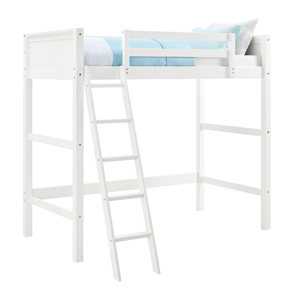 Lit mezzanine simple Your Zone Kiarah avec échelle, blanc
