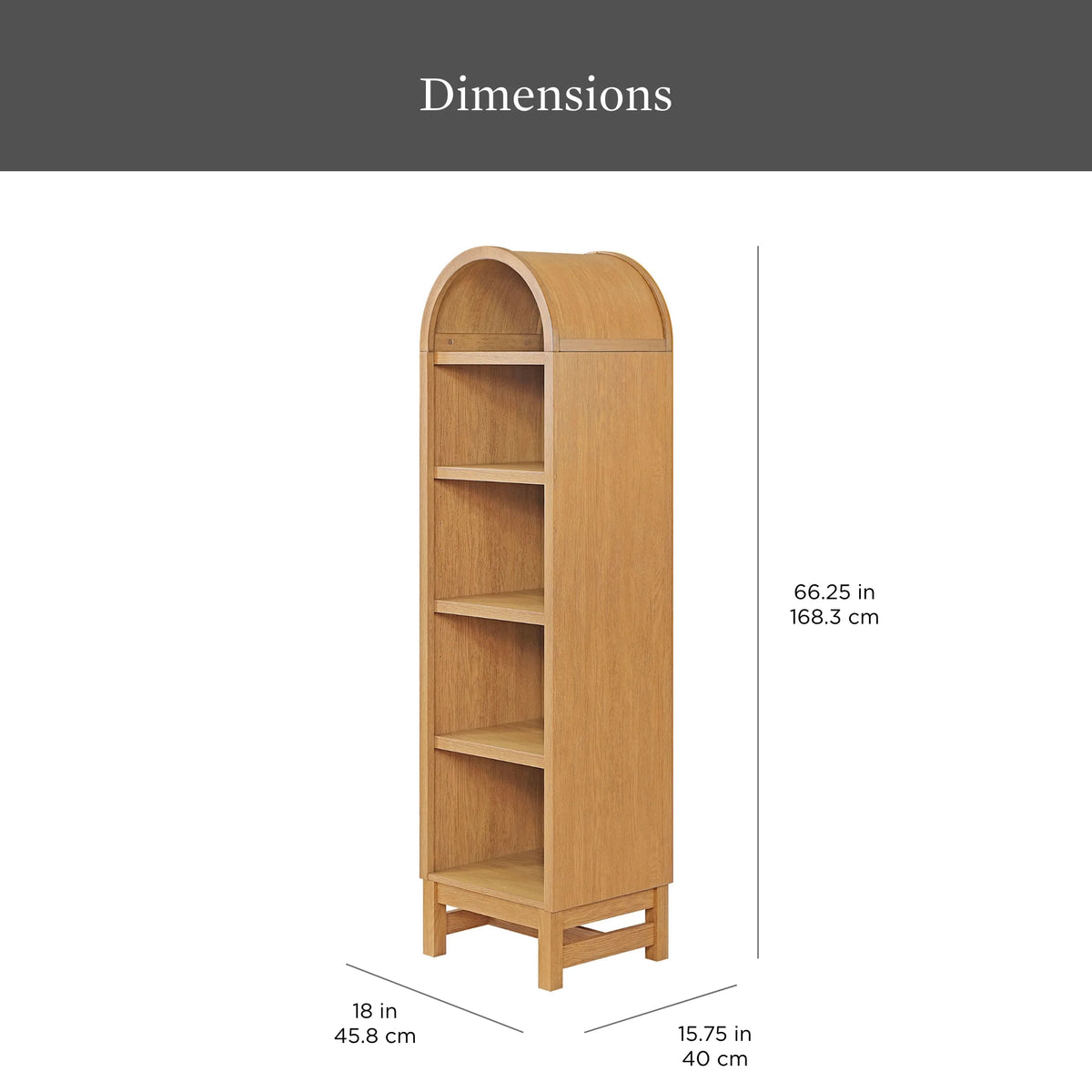 Bibliothèque étroite à arche Juliet de Better Homes & Gardens, vert profond et miel clair