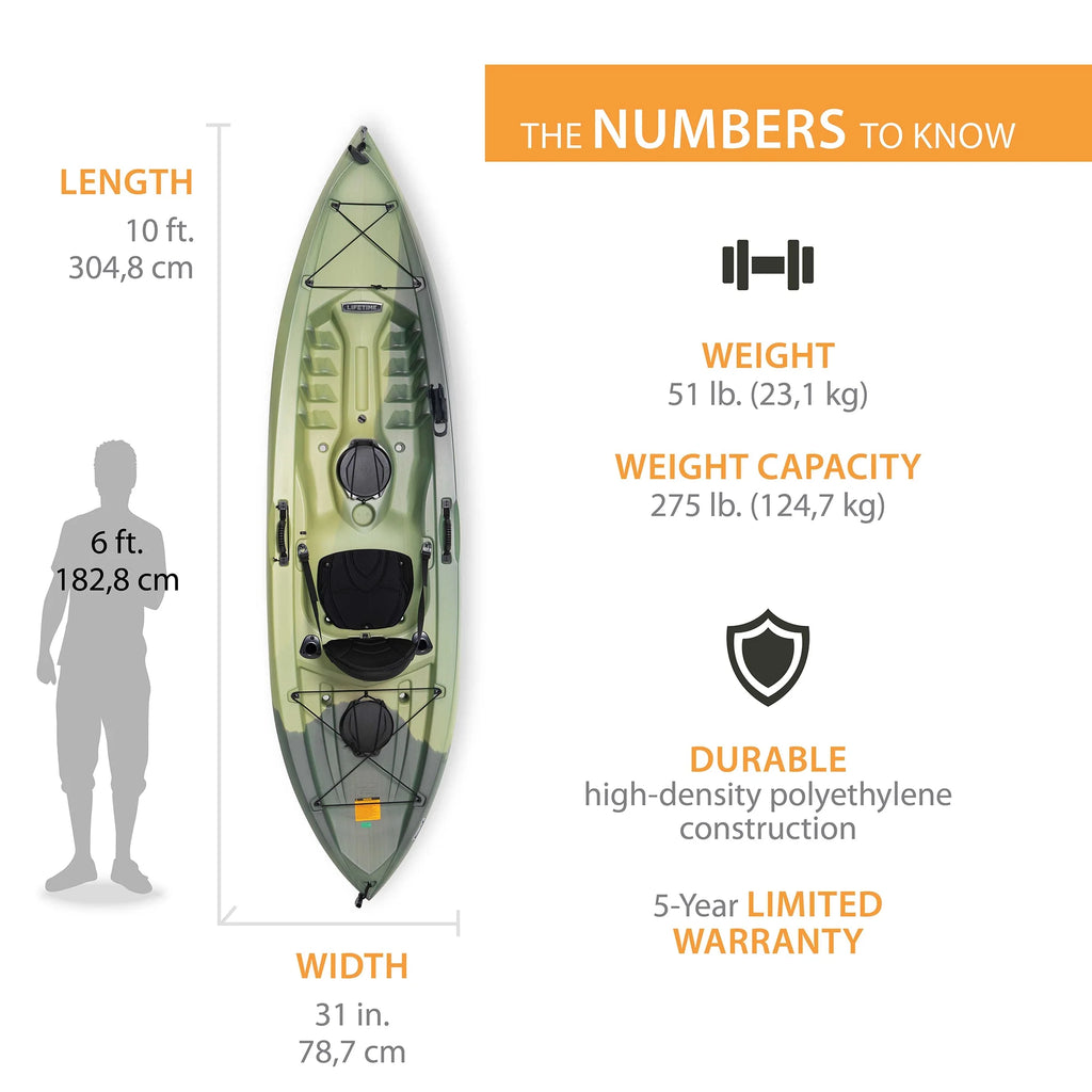 Kayak de pêche Lifetime Tamarack Angler 10 pi, Volcano Fusion (91340)