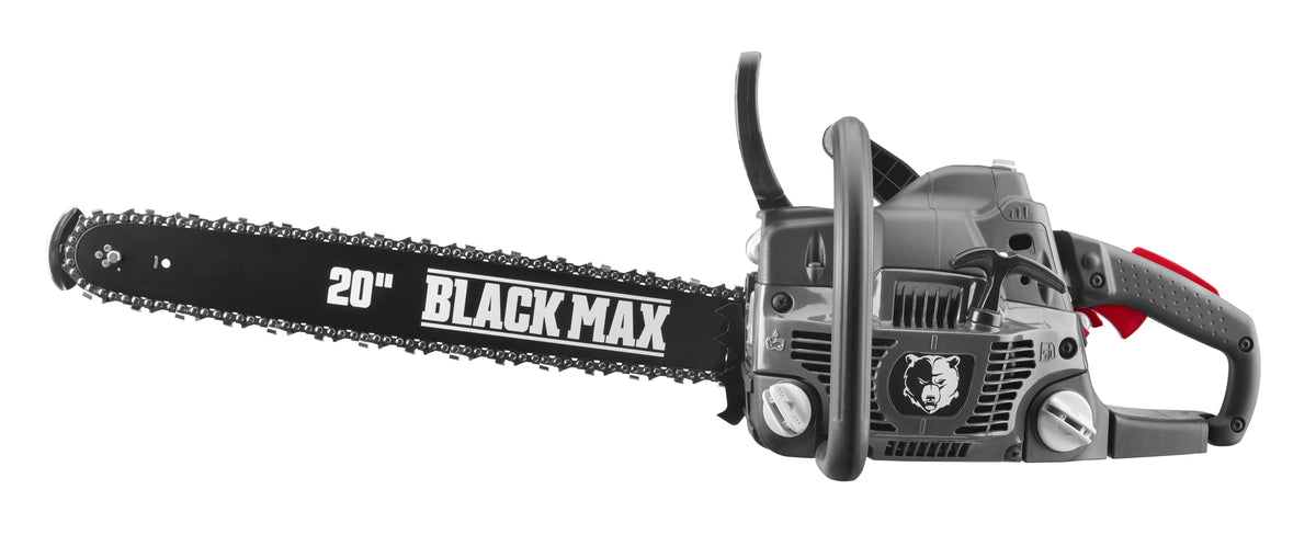 Tronçonneuse à essence Black Max de 20 pouces, moteur 2 temps de 50 cm³