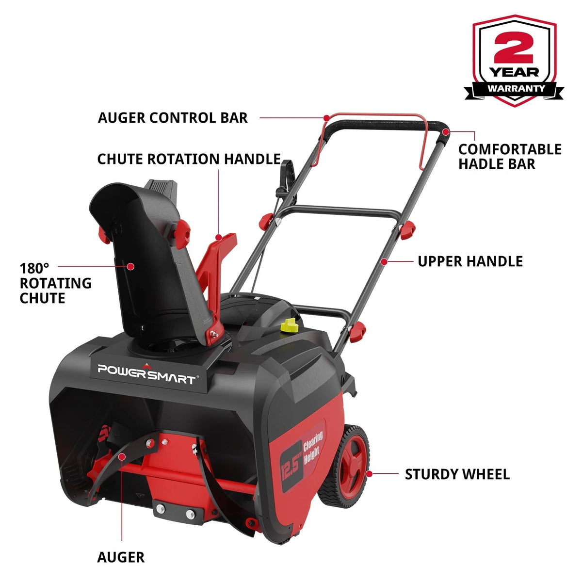 Souffleuse à neige à essence monobâti PowerSmart 21 pouces 212 cc DB7006B
