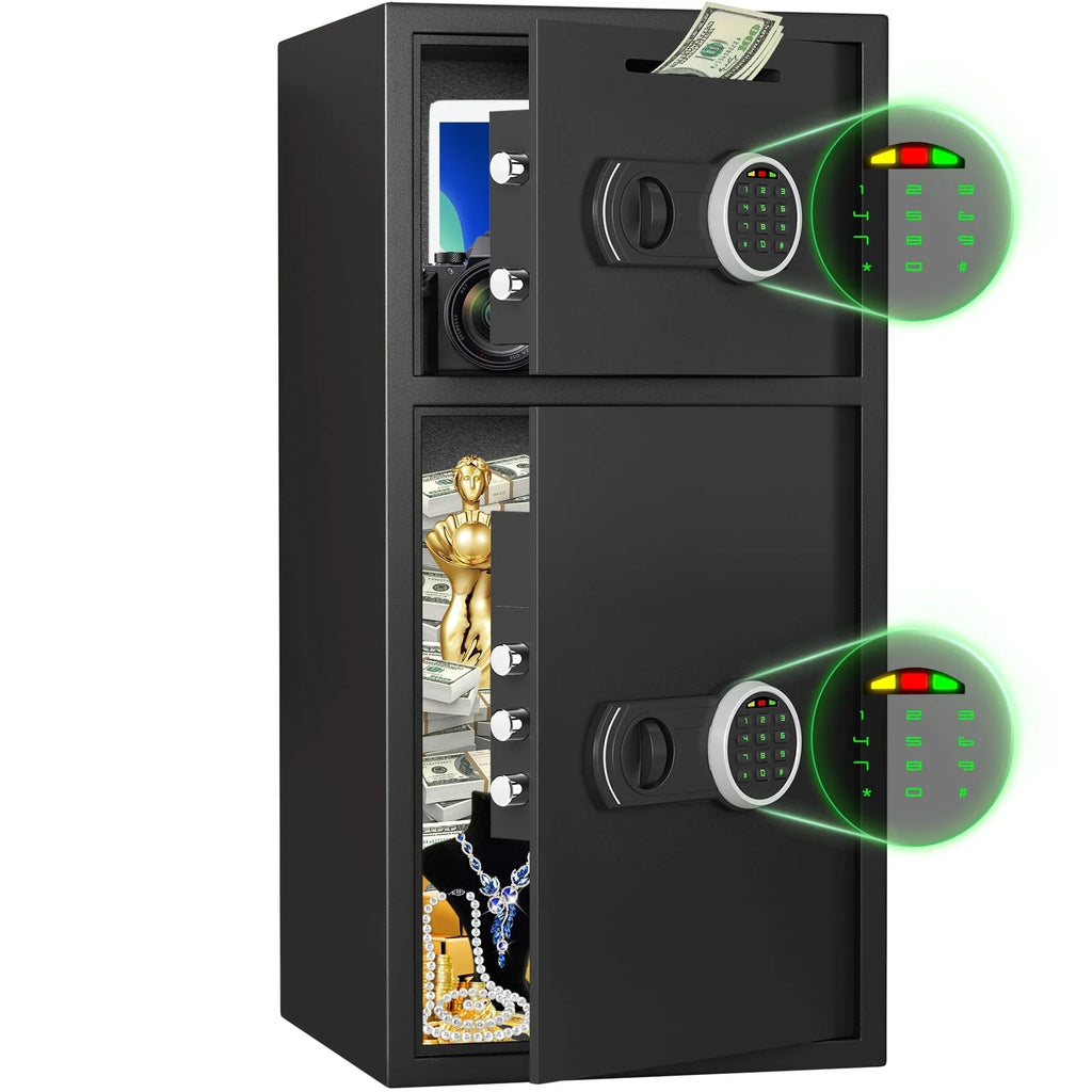 Silkight Safe - Coffre-fort domestique de 6,0 pi³ - Coffre-fort ignifugé à dépôt avec clavier rétroéclairé et système d'alarme pour la sécurité de l'argent à la maison et en entreprise