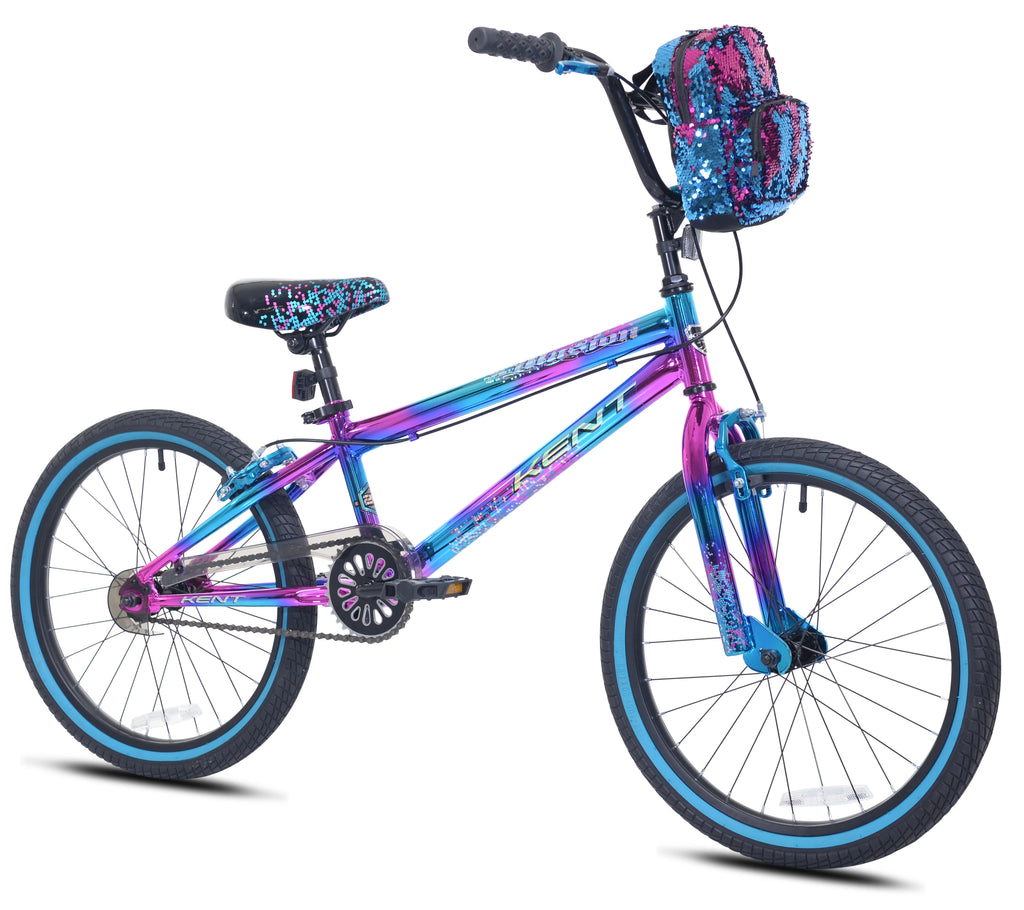 Vélo BMX 20 Kent Illusion, pour cyclistes de 1,27 à 1,52 m, Bleu/Violet, Enfant, Unisexe