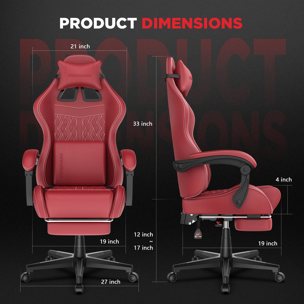 Fauteuil gaming Luxvie avec repose-pieds, fauteuil de bureau ergonomique pour ordinateur avec massage, soutien lombaire et appui-tête, dossier haut, style vintage, pour adultes et enfants, noir