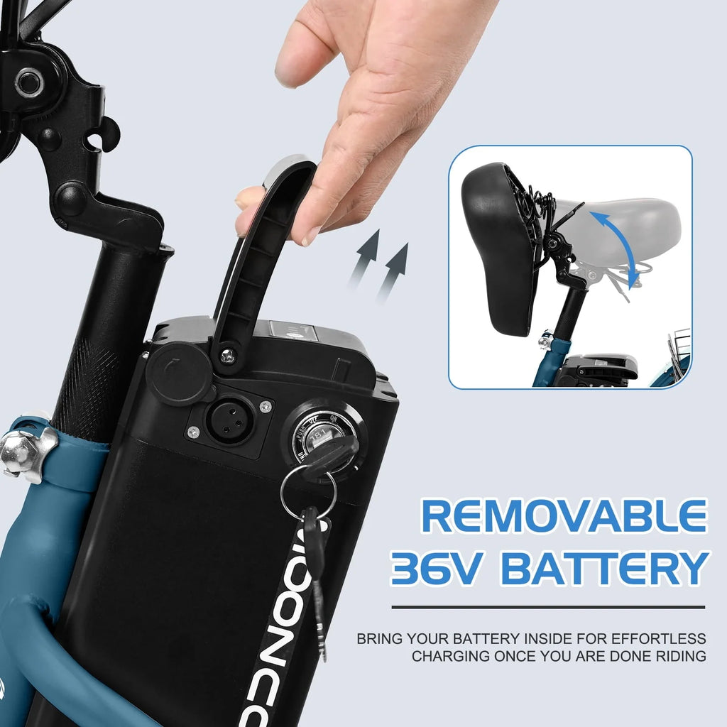 Tricycle électrique Lilypelle, vélo motorisé à 3 roues avec moteur de 350 W, batterie au lithium 36 V 10,4 Ah, certifié UL, triporteur électrique 24 pour adultes, vélo électrique à trois roues