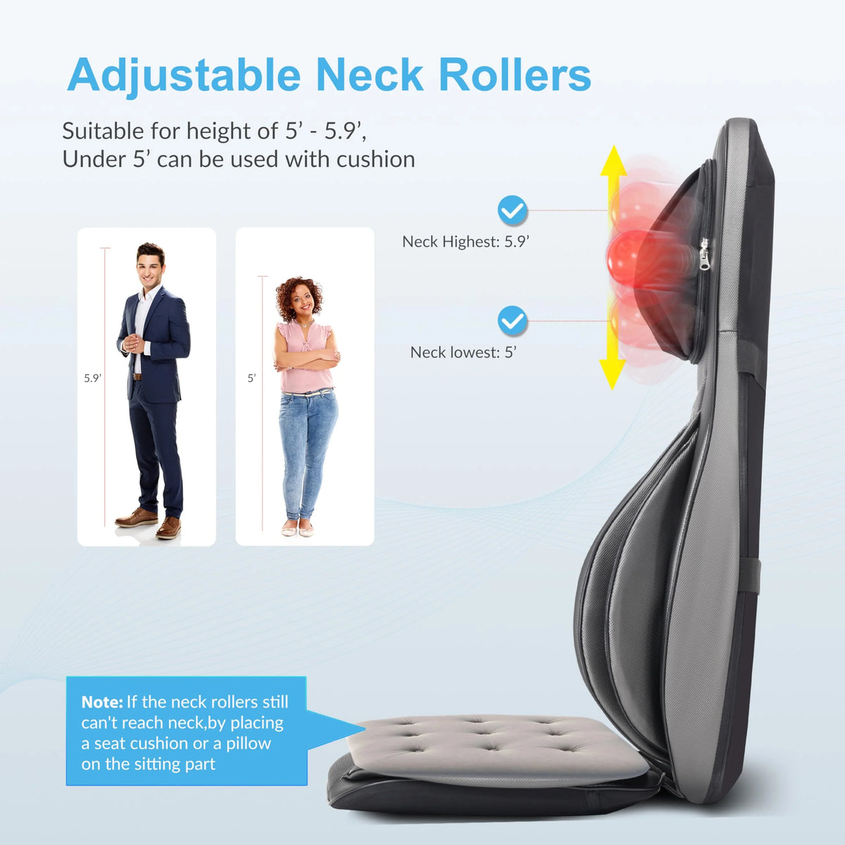 COMFIER Appareil de massage Shiatsu pour nuque et dos avec chaleur
